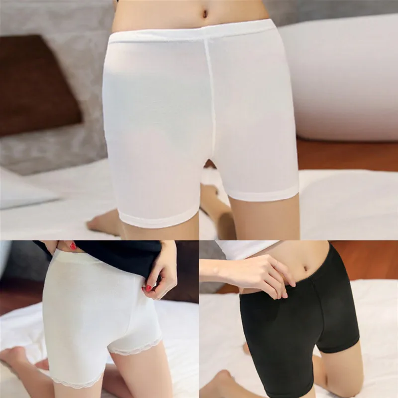 Женские кружевные безопасные короткие штаны, сексуальные женские модные брюки, нижнее белье, черный белый, 3 цвета