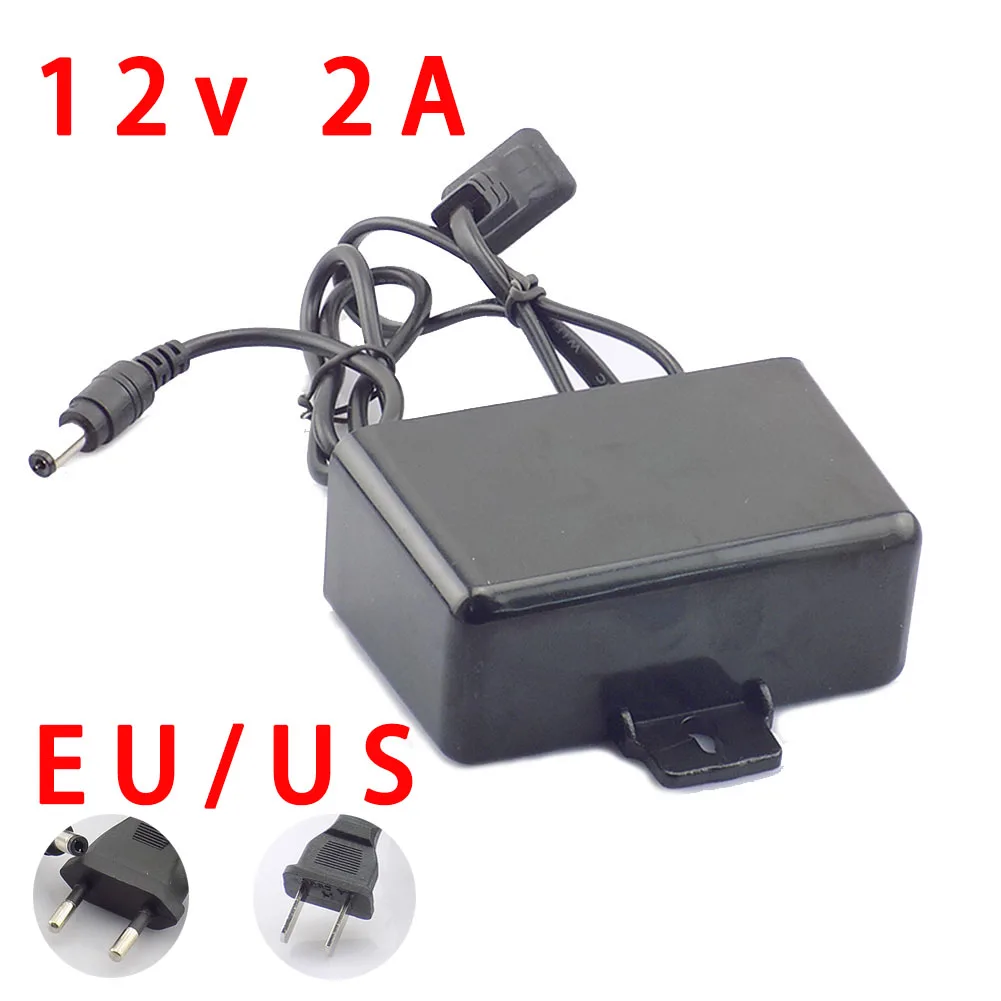 AC/DC Питание 12 V 2A 2000ma 100-240 V Открытый Водонепроницаемый ЕС/США Plug Мощность адаптер Зарядное устройство для видеонаблюдения Камера