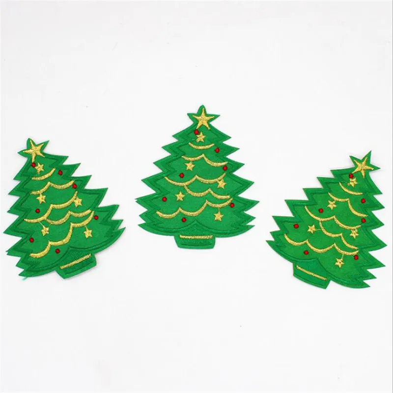 IDFIAF 5PCs 7.8CM*9.2CM Christmas tree patches Patches For Clothing