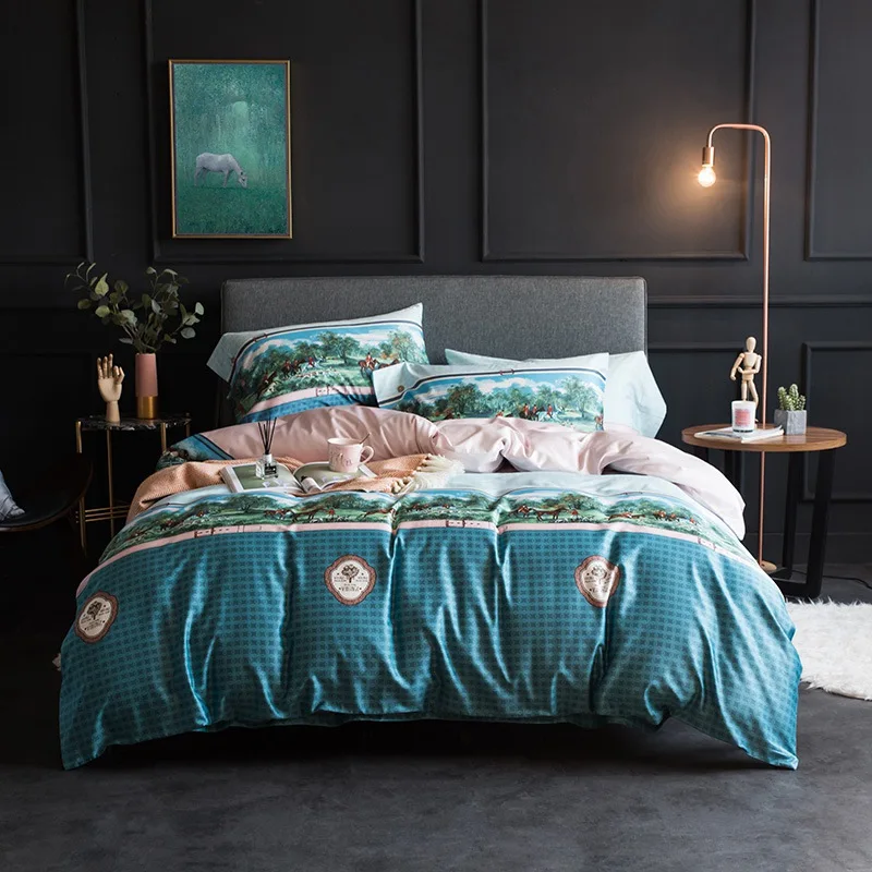 

TUTUBIRD Luxury Egyptain cotton duvet covers Holiday scenic adults bedding set high quality bedclothes queen king size