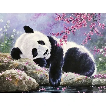 

5D DIY Diamond Mosaic Painting Full Drill Round Diamond Embroidery 'Animal Panda' Pattern Needlework Cross Stitch Stickers
