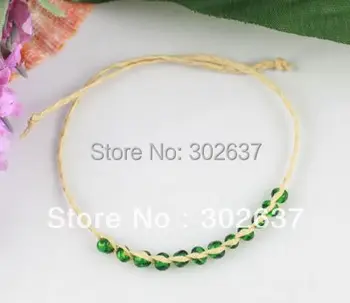 

FREE SHIPPING 24PCS glass seed braided raffia wish bracelets #21623- #21631