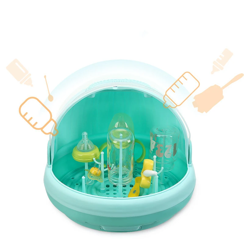 Baby Portable Bottle Drying Racks with Anti-dust Cover Large Nursing Bottles Storage Box Travel Feeding Organizer
