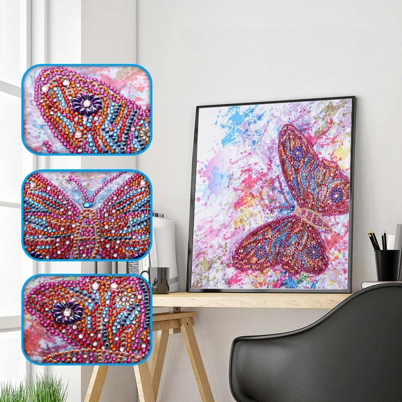 

Shaped Diamond Painting 5D DIY Cross Stitch Butterfly Pattern Diamond Embroidery Rhinestone Needlework Handicraft Home Decor