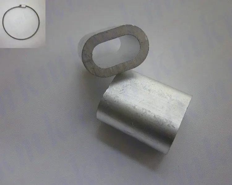 

Free shipping wholesale rigging hardware wire rope aluminum oval ferrule sleeves 1000PCS/lot 3MM for 3mm or smaller wire rope