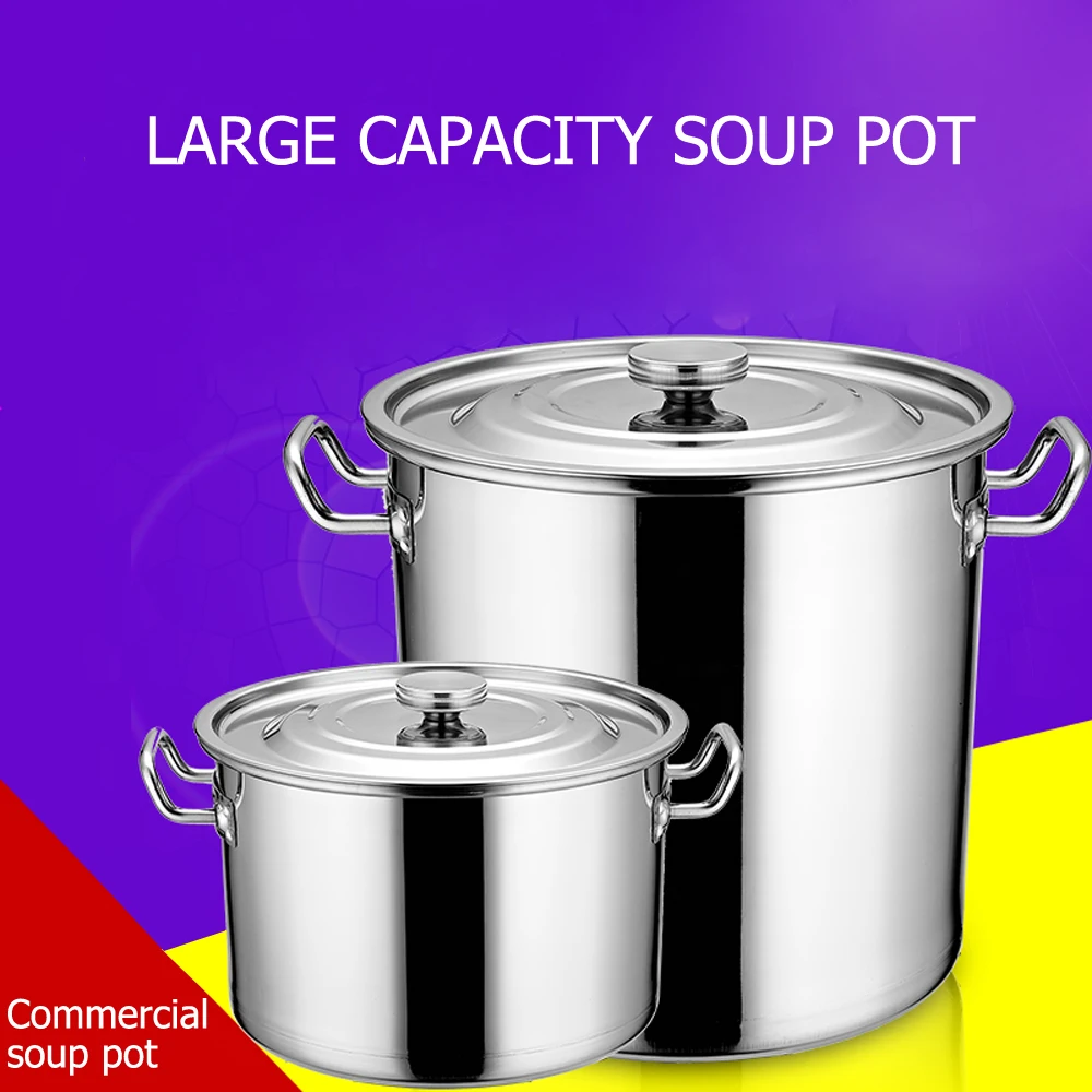 

8-165 L 304 stainless steel commercial soup pot large capacity soup pot hotel restaurant canteen special soup bucket