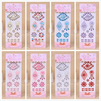 

24Pcs/lot Acrylic Crystal Rhinestone Toys Sticker DIY Decal Mobile/Pc Art Crystal Self Adhesive Stickers