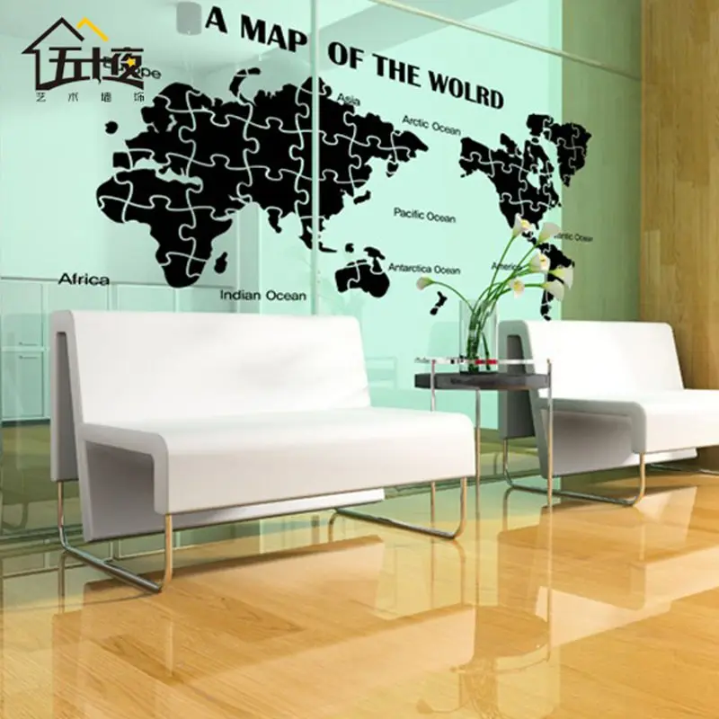 dctal world map wall decal large new design art pattern puzzle decal
