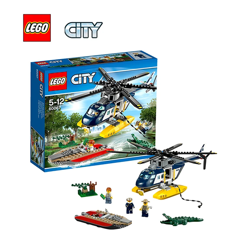 

LEGO City Helicopter Pursuit Architecture Building Blocks Model Kit Plate Educational Toys For Children LEGC60067
