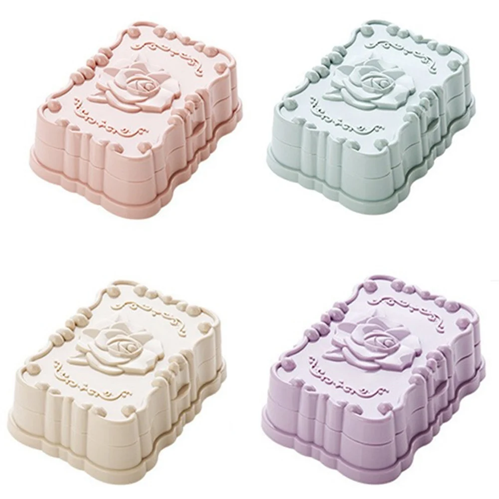 الحديثة البلاستيك روز الحمام الصابون تخزين طبق استنزاف حامل أرفف الحاويات حالة المحمولة أطباق للصابون جديد