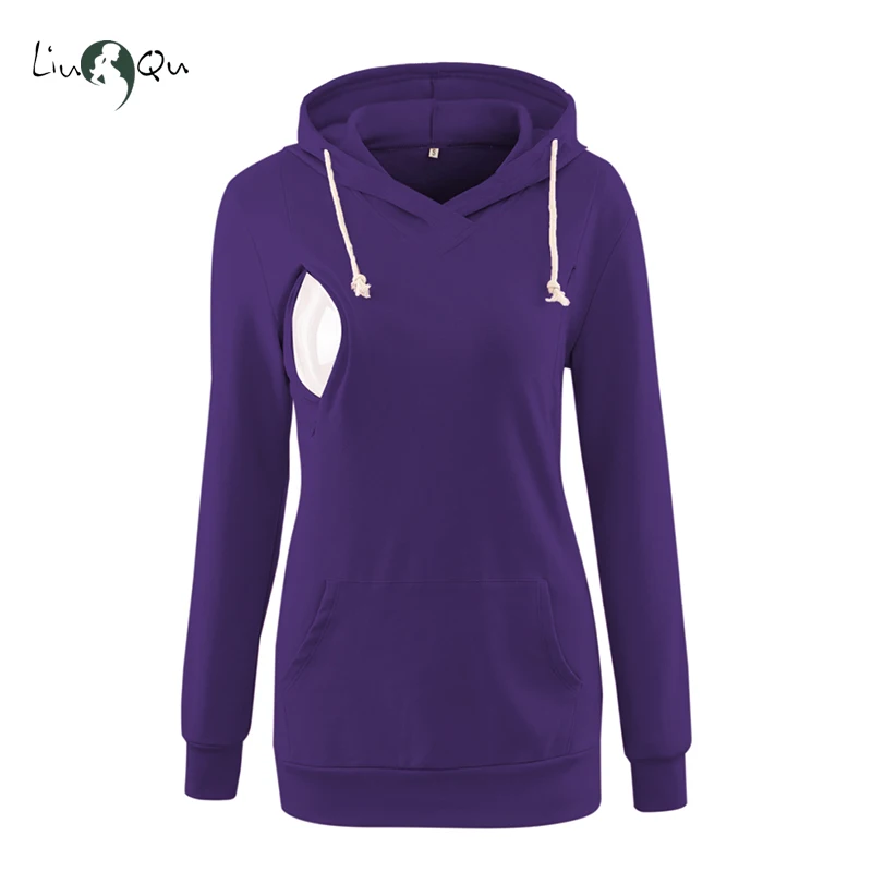 

Side Open Long Sleeve Breastfeeding Maternity Clothes Hoodies Winter Clothes Women Pregnancy Nursing Hoodie Top Soft Pregnant
