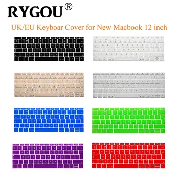 

English EU/UK ISO Layout Silicone Keyboard Cover Protective Skin For Macbook 12, New Macbook Pro 13 Without Touch Bar model