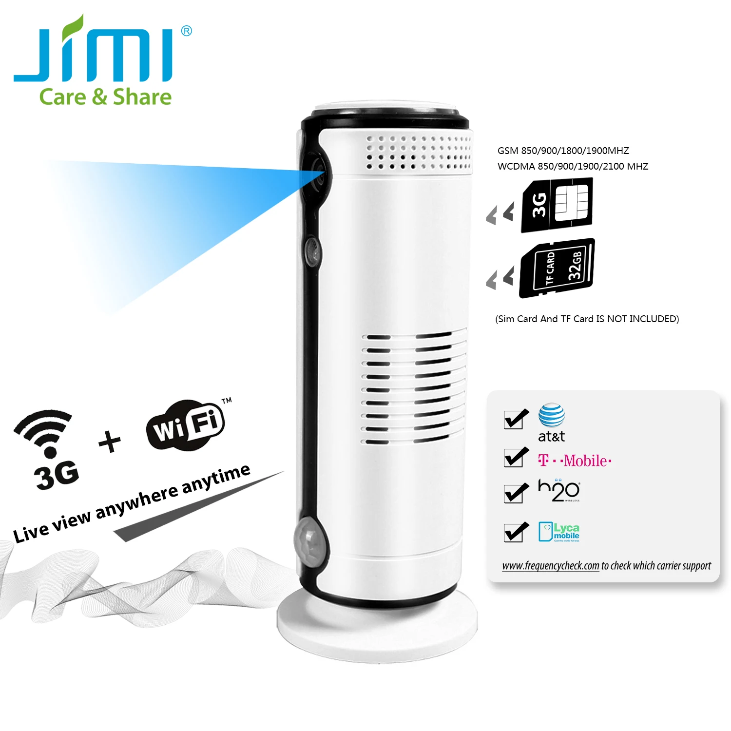 Jimi JH09 3g хит продаж HD Крытая беспроводная камера безопасности 720P видеонаблюдения