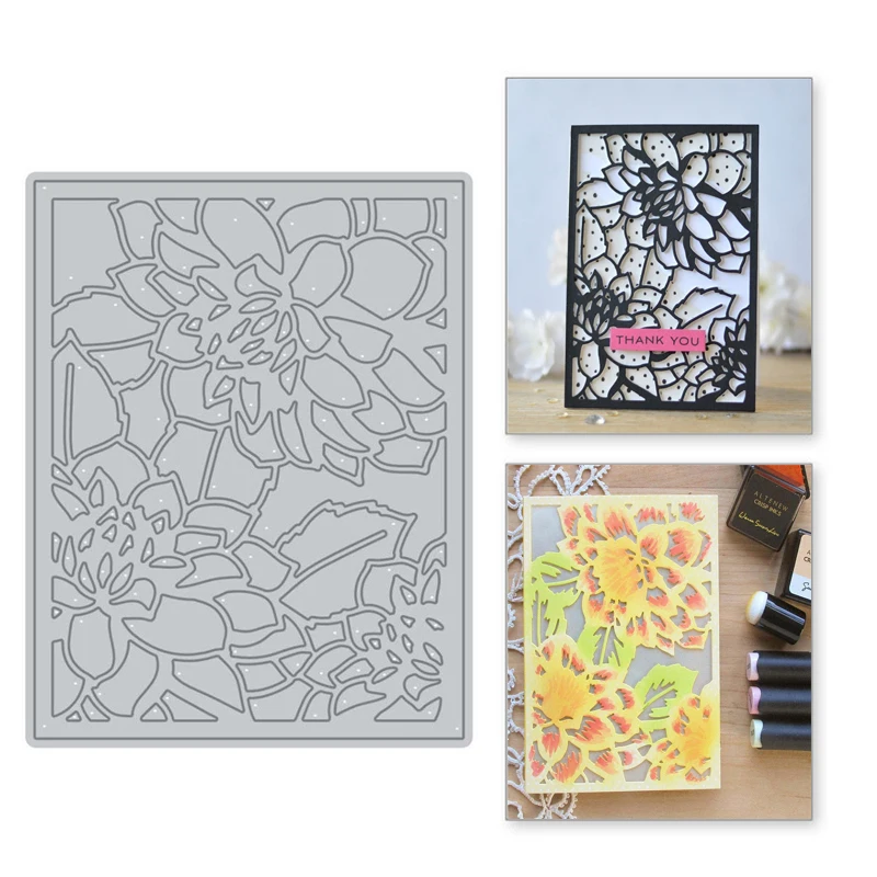 Naifumodo Flower Cover Metal Cutting Dies Frame Scrapbooking For Making Cards Decorative Embossing DIY Crafts Stencils New 2019 | Дом и сад