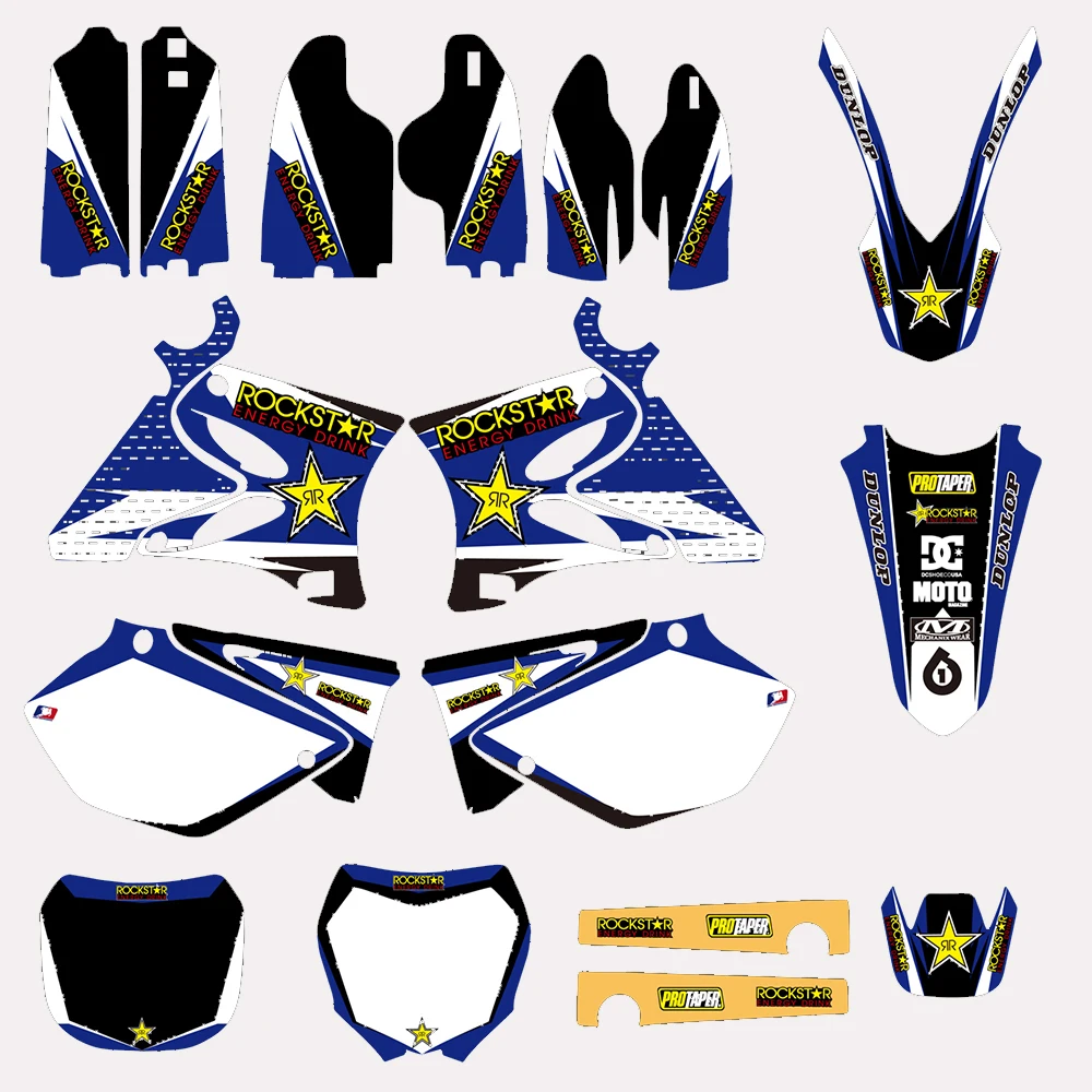 

Motorcycle RockStar TEAM GRAPHICS DECALS STICKERS For Yamaha YZ125 YZ250 YZ 125 250 2002 03 04 05 06 07 08 09 10 11 12 2013 2014