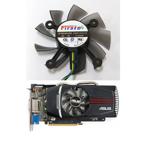 FD8015U12S 75 мм DC 12 В 7770 а 4 провода VGA охлаждающий вентилятор GPU для Radeon HD 8600 9800g
