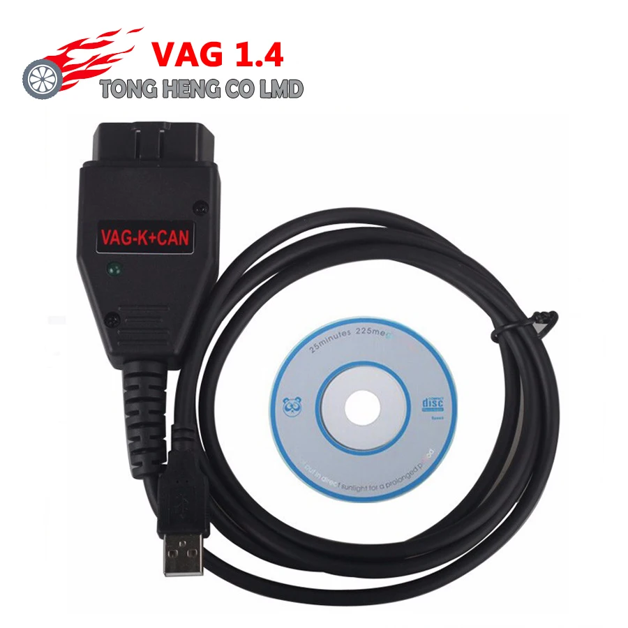 Диагностический интерфейсный кабель VAG K+ CAN Commander 1,4 OBD2