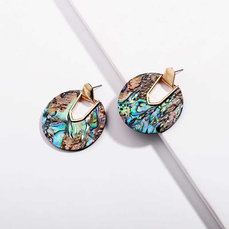 Aaliyah Statement Earrings in Abalone Shell (Just 2 Stunning )