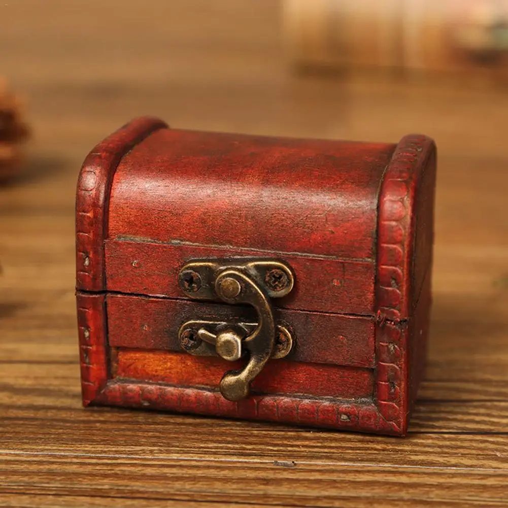 Деревянный Старинный ящик для хранения ювелирных изделий, органайзер, брелок, держатель для браслетов, сережек, ожерелья, коробка с сокровищами, Настольная декоративная
