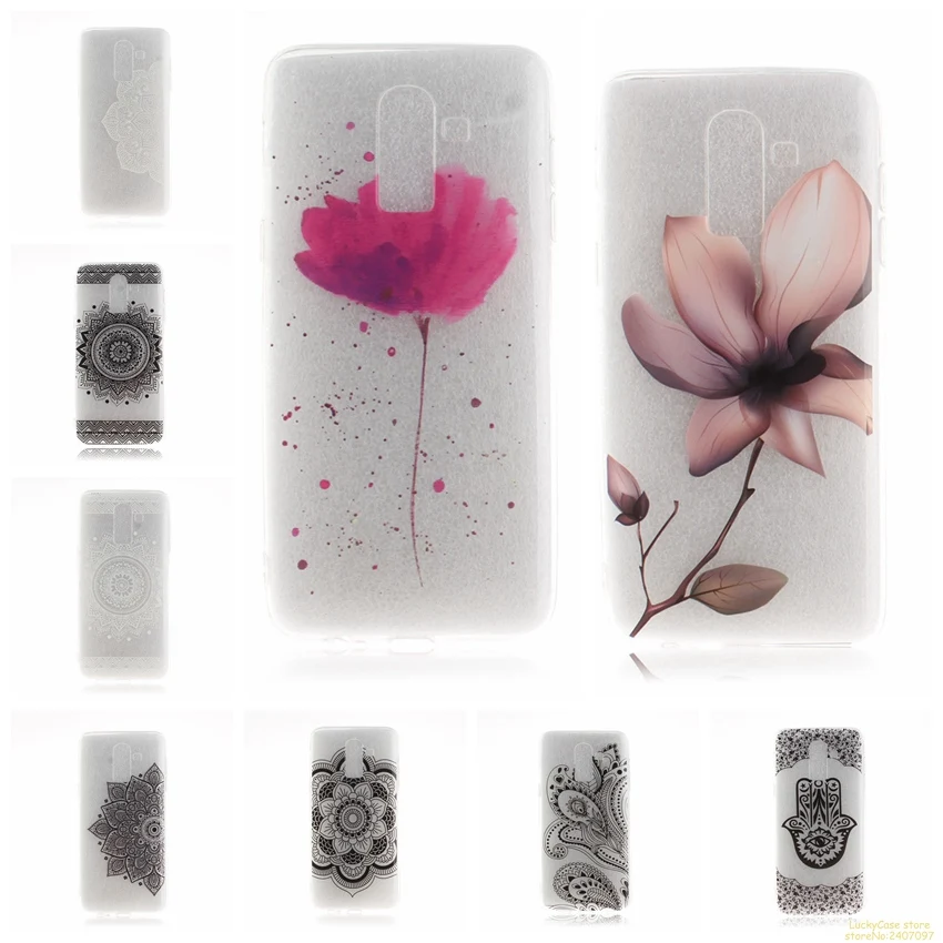 For Coque Samsung J8 2018 Soft TPU Cover flowers series Printed Silicone Cases Galaxy Phone Case fundas capas etui | Мобильные