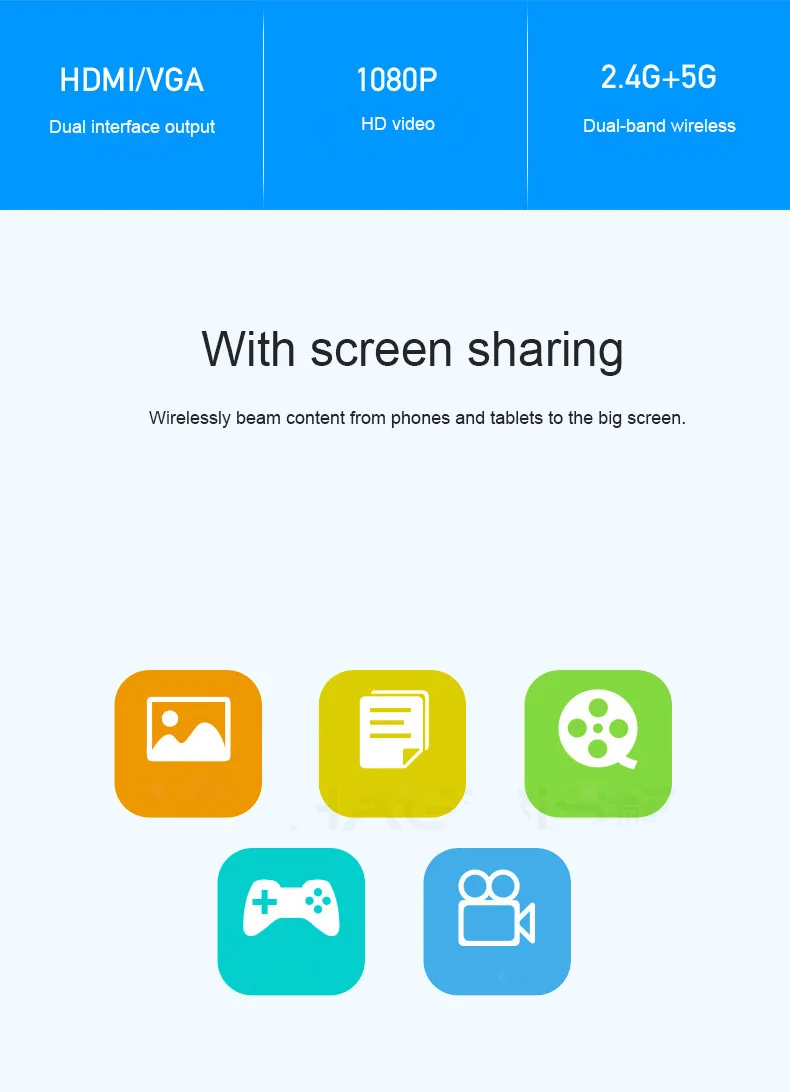 2,4G+ 5G с экраном устройство для беспроводной HDMI+ VGA экран push treasure airplay видео для проекции ТВ передатчик ios android