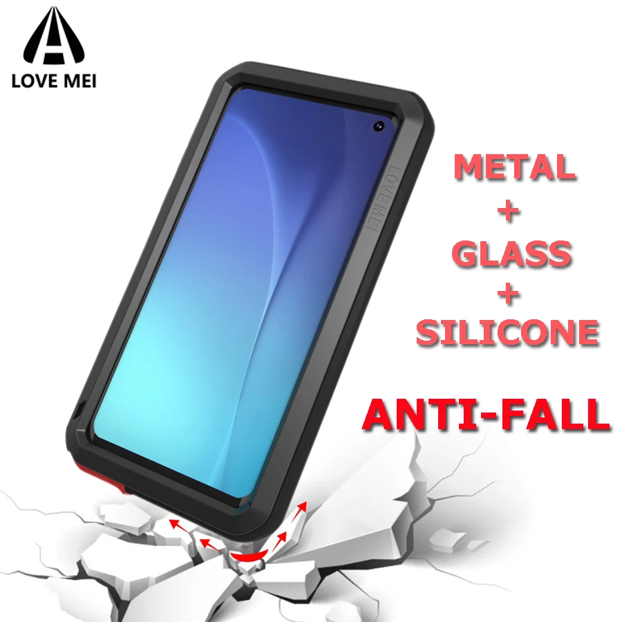 

Love Mei Brand Case For Samsung Galaxy S10 Plus S10E Metal Shockproof Phone Cover For Samsung Galaxy S10 5G Anti-Fall Armor Case