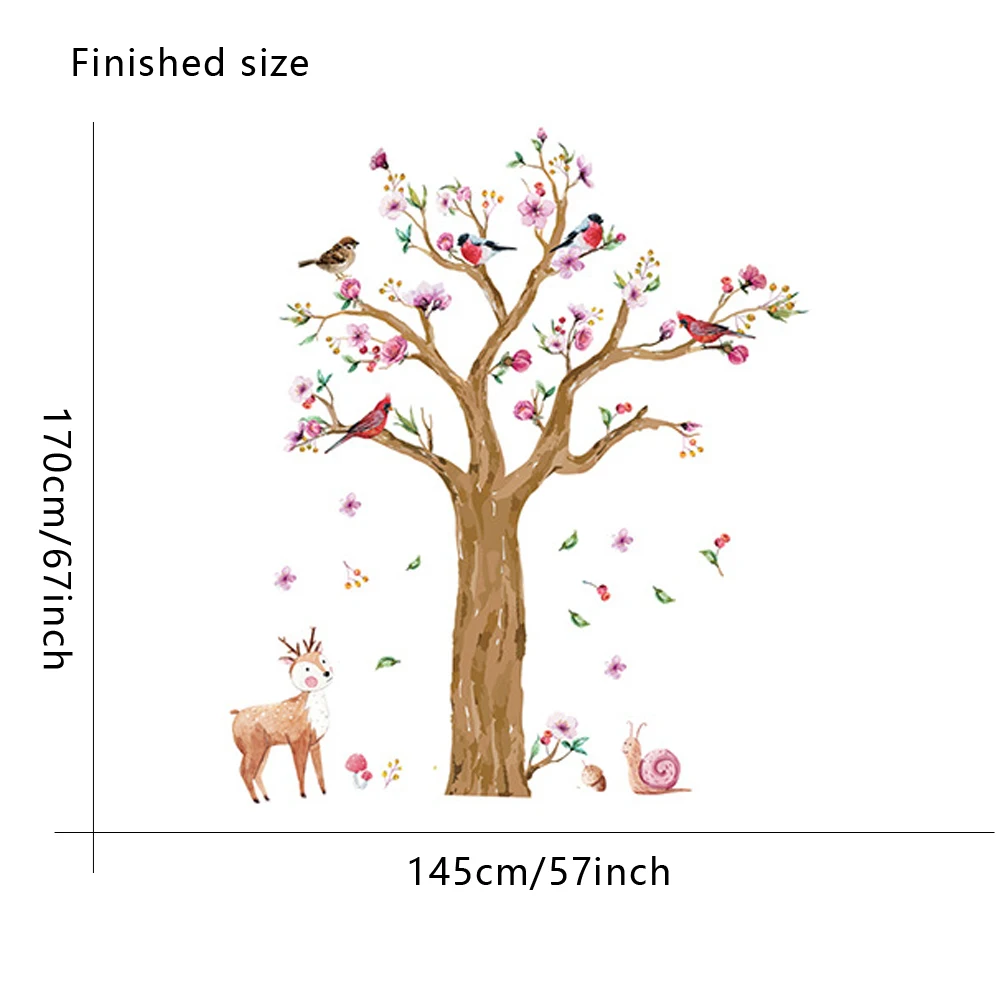 Большие размеры милые улитки олень дерево наклейки на стену для детской комнаты спальни гостиной фон для детского сада Переводные картинки художественная роспись