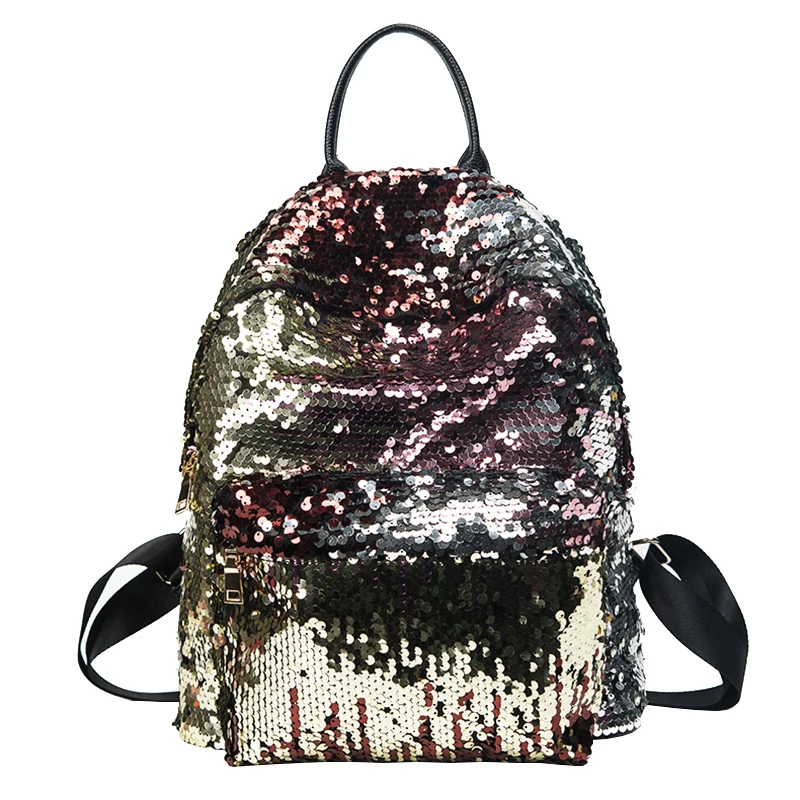 2017 New Fashion Sequins PU Backpack Women 4 Colors school bags for teenage girls Mini Backpacks