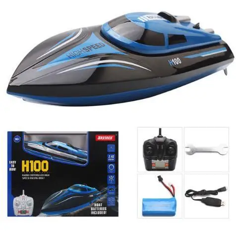 Рождественская игрушка TKKJ H100 2 4G RC лодка 180 градусов высокая скорость