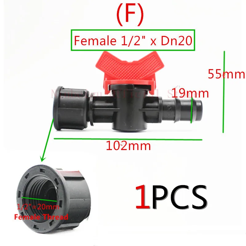 1 шт. Dn16* 1/" Dn20* 1/2" резьбовой клапан колючки мини-клапан для трубопровода LDPE микро приспособления для капельного орошения для полива садовой лужайки
