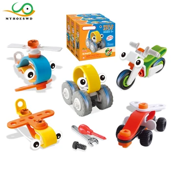 

MYHOESWD Model Building Kit For Kids Educational Toys Building Blocks Sets DIY Car Toy For Boy Girl Assembly Model Plane Toy Set