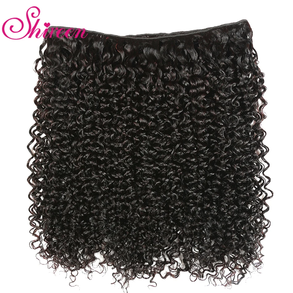 Shireen Brazilian Kinky Curly Bundles with Closure Grade 8A Hair Cheap Bundles of Hair with Closure 4 Piece Bundles with Closure