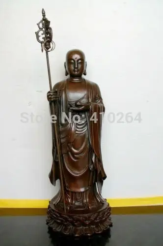 

[old craft ] Tibet Buddhism Ksitigarbha Bronze buddha Statue (A0314)