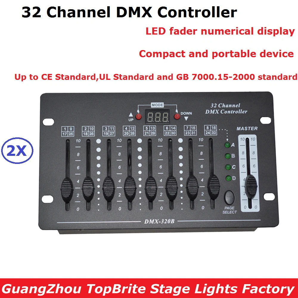 2 Unit 32 Channel DMX Lighting Controller DMX 512 DJ Disco DMX Console Equipments For Stage Party Wedding Events Lighting Shows 2 Unit 32 Channel DMX Lighting Controller DMX 512 DJ Disco DMX Console Equipments For Stage Party Wedding Events Lighting Shows