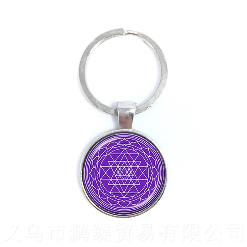 Indian Lucky Flower Jewelry Religious Mandalas Vintage Key Chains Zen Charms Glass Cabochon Keyring OM Yoga Jewerly Gift | Украшения и