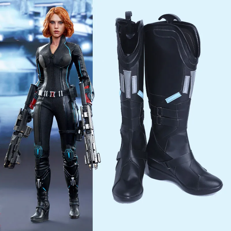 Avengers Age of Ultron Black Widow Cosplay Boots Shoes New Customin