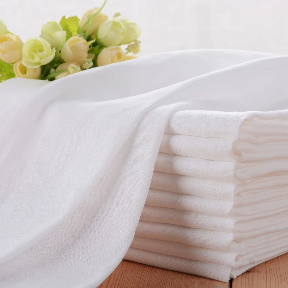 5 meter White Poplin Cotton Muslin Voile Fabric Double layer Gauze