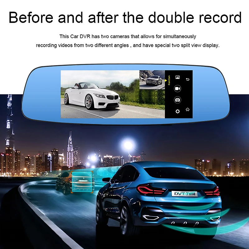 Junsun A800 автомобиля GPS зеркало видеорегистратор Камера 7 &quotAndroid 4 г Bluetooth Full HD 1080 P