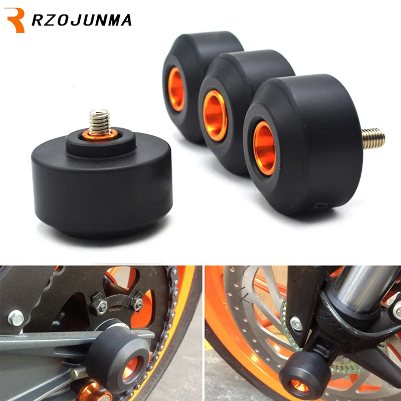 

Front Rear Fork Wheel Protector Frame Slider Crash Pads Roda For KTM DUKE 125 200 250 390 RC 125 200 250 390