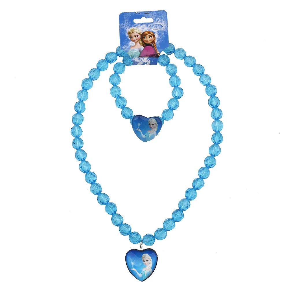 

2019 new Baby Girls jewelry necklace Elsa anna Children beads accessories princess new style Elsa pendant necklace