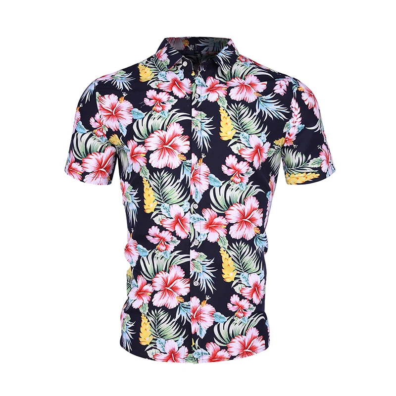 

Hawaiian Shirts Men Floral Print Shirts Vacation Casual Shirts Plus Size Casual Button Loose Shirt Comfort Tops Male Streetwear