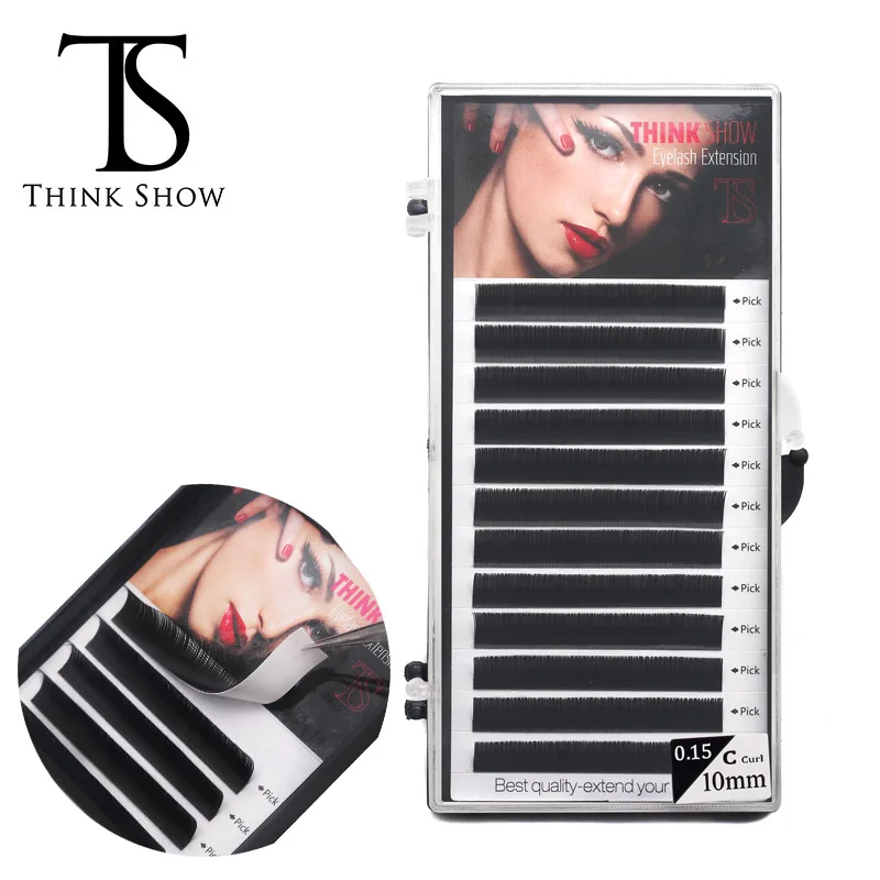 

12Rows/Tray C/D Curl Korea Silk Individual Eyelashes False Mink Eyelash Extension Natural Eye Lashes for Professional Makeup