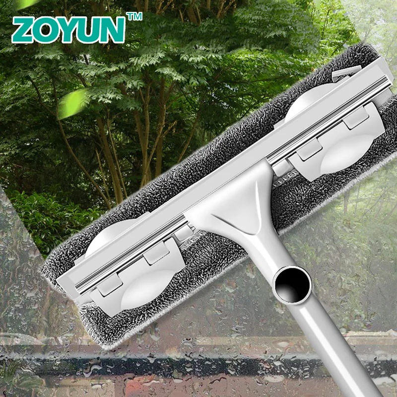 

Window Cleaning Brushes Long Handle Window Cleaner Glass Squeegee Telescopic Rod Rotating Head With Cleaning Cloth Rubber wiper