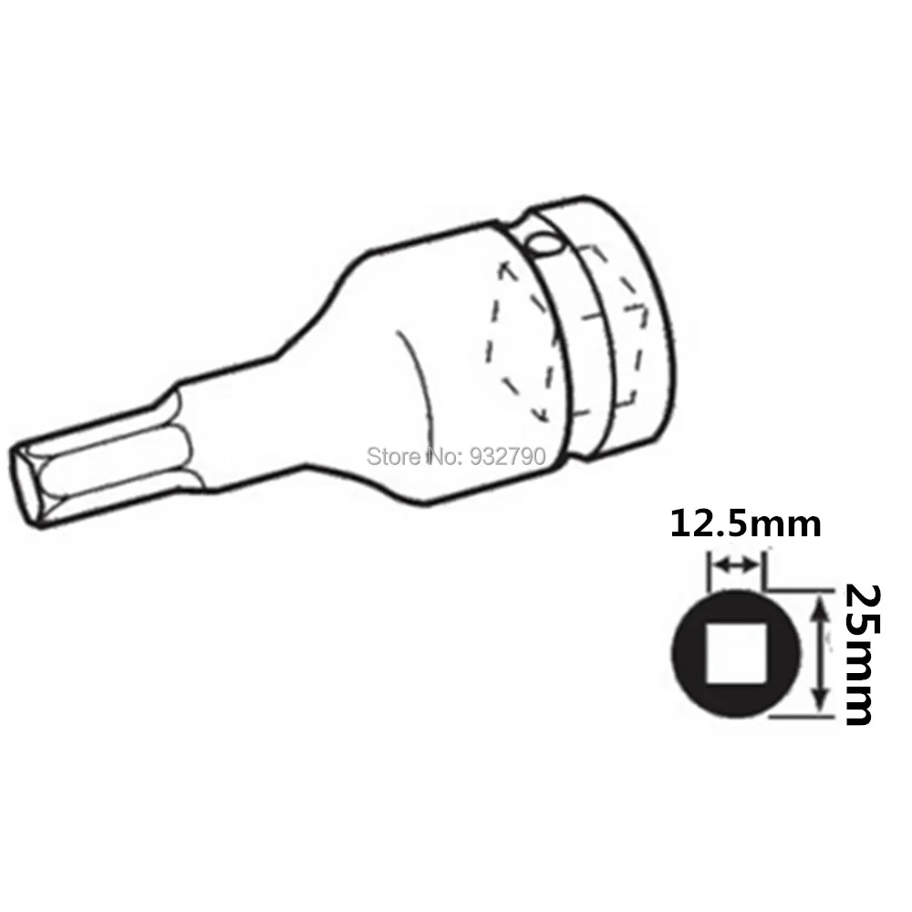 Impact Spline Socket Bits H4 H5 H6 H7 H8 H10 H12
