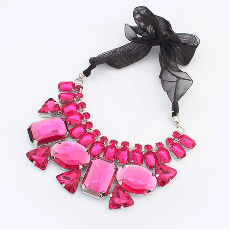 F& U роскошное ожерелье, огромное красочное ожерелье-воротник, богемное стильное Хрустальное циркониевое модное ювелирное ожерелье