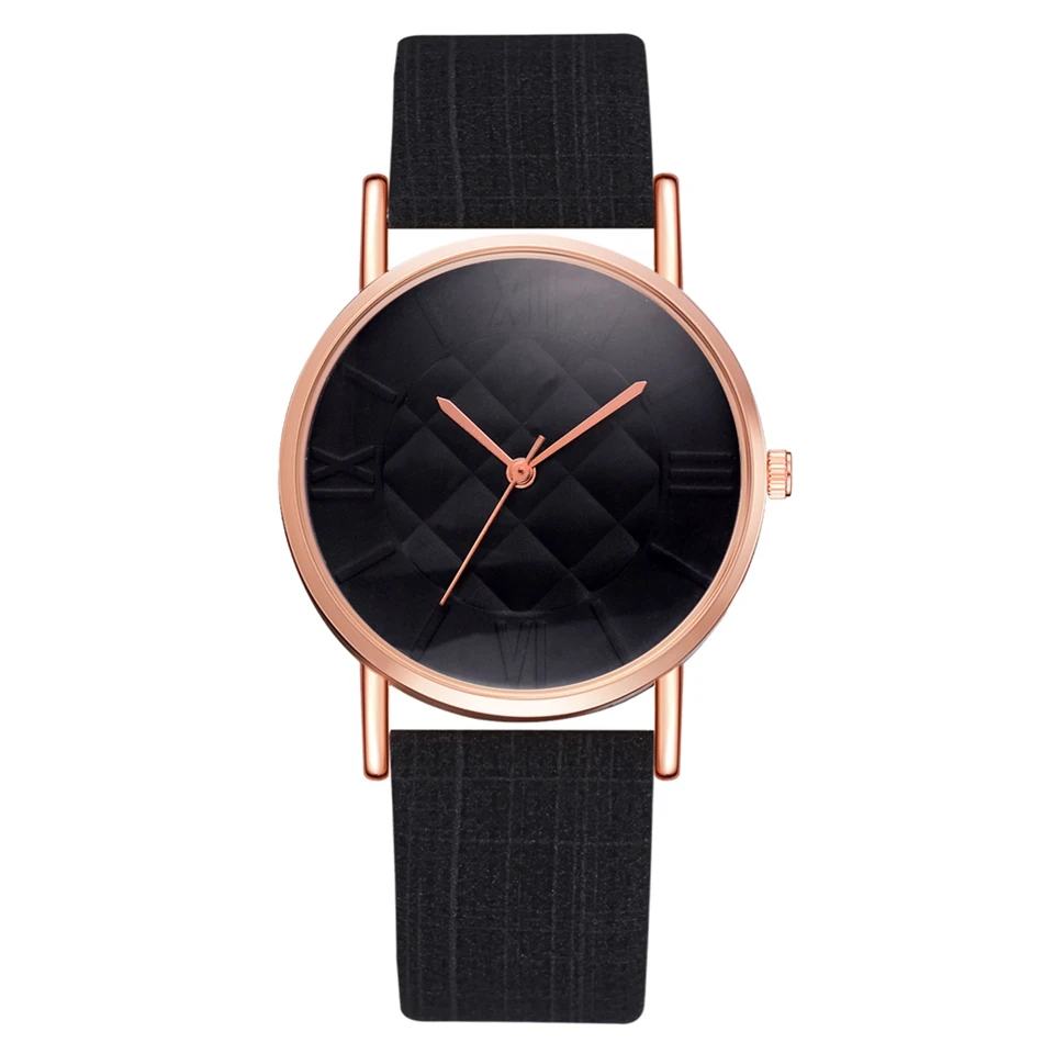 Модные женские часы с кожаным ремешком, кварцевые наручные часы, Роскошный топ бренд, белые повседневные женские наручные часы, Relogio Feminino - Цвет: Big Black
