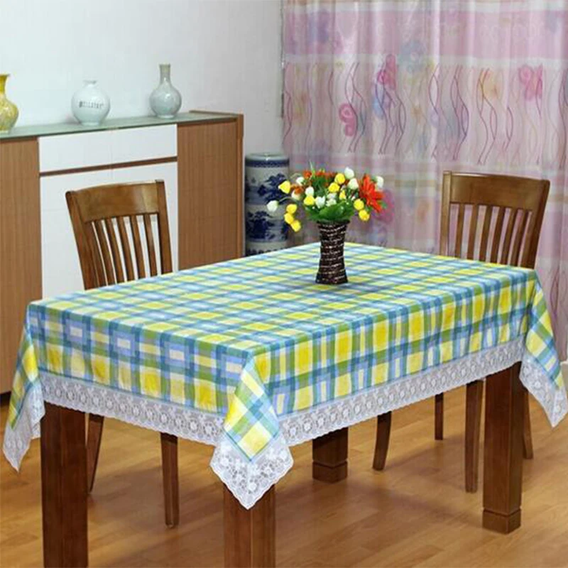  Fashion style PVC waterproof table cloth plastic rectangular table cloth Waterproof Oilproof easy c