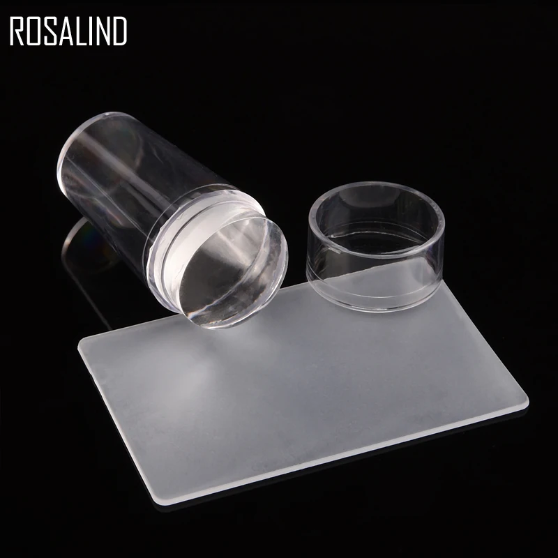 ROSALIND цветочный Лак для ногтей штамповка прозрачный силиконовый штамп-инструмент для дизайна ногтей скребок с крышкой штамповки пластины-шаблоны пластины инструмент