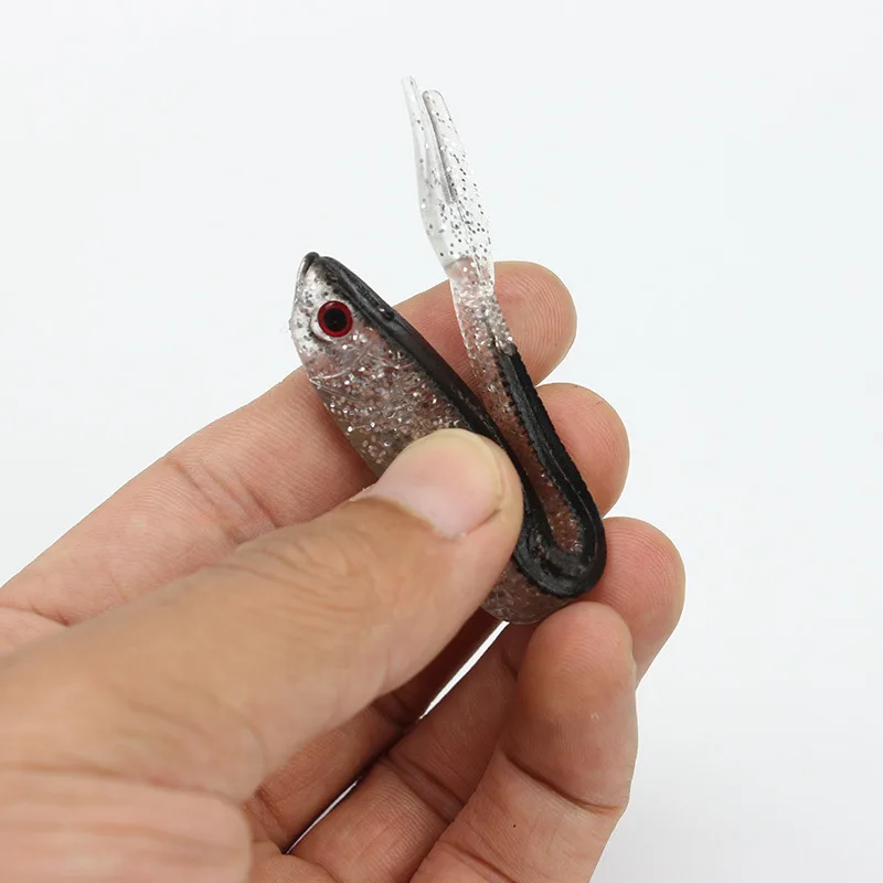 

10Pcs Soft Silicone Bait Gray Fish Minnow Fishing Lure Artificial Bait Fishing Accessories S M L