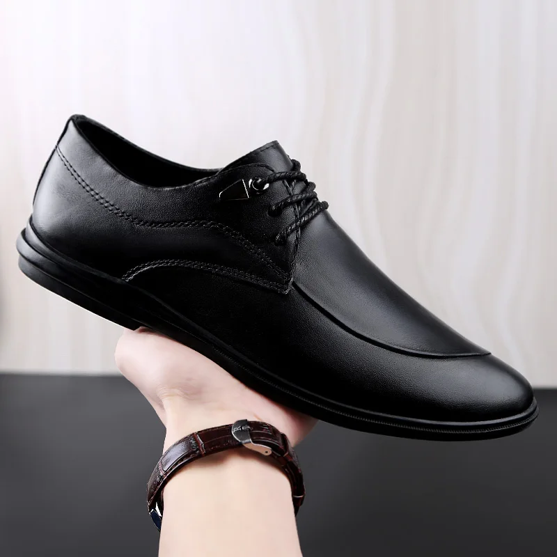 

2019 Men's genuine Leather Casual Shoes outdoor Fashion Sneakers Breathable men Shoes spring autumn Men Fashion Flats shoes p4